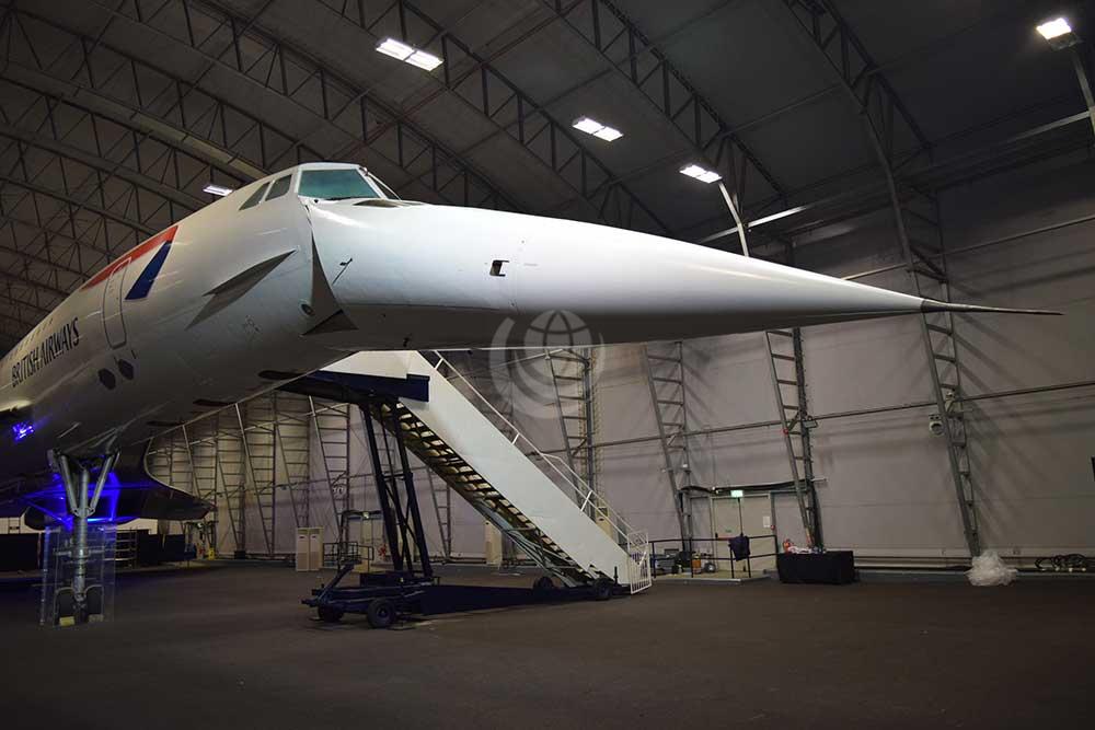 Day picture of Concorde G-BOAC in hangar