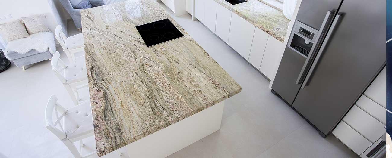 Kitchen with marble worktop