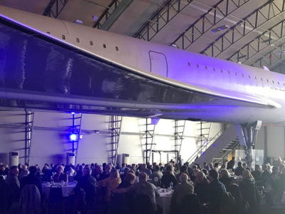 Concorde G-BOAC in hangar at Manchester RVP