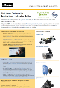 Parker Distributor Spotlight on Hydraulics Online