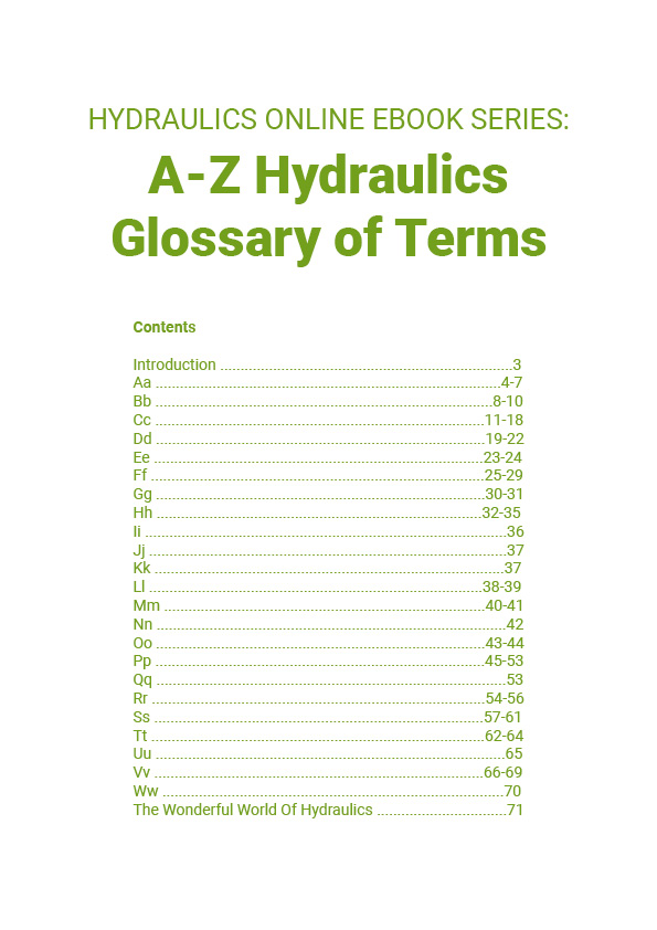 Hydraulics Glossary Ebook