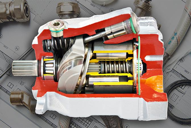 Hydraulic pump cross-section.