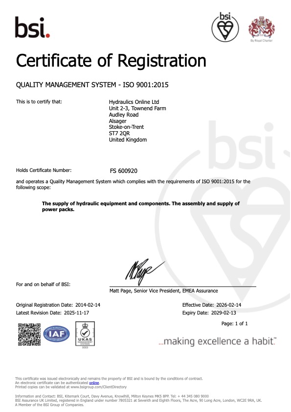 Recognised by BSI 