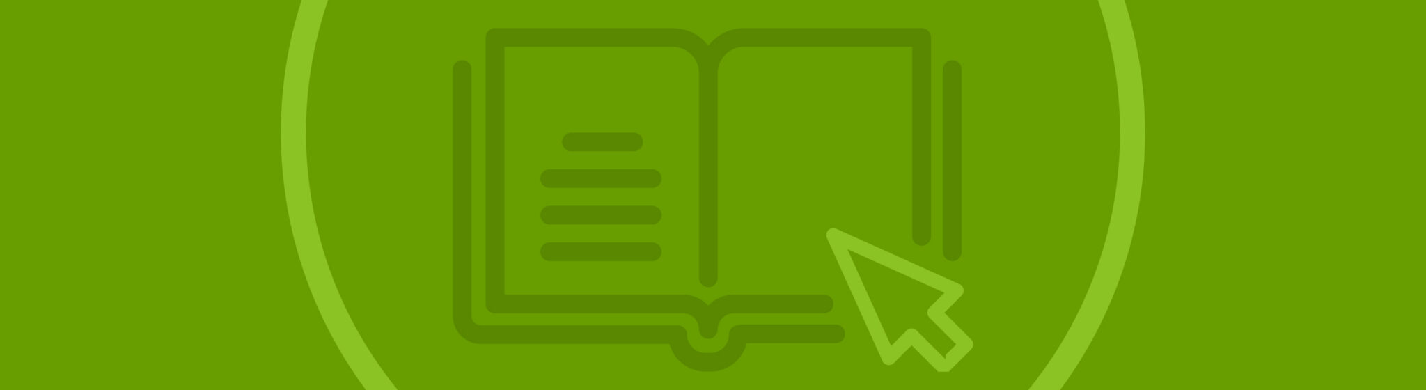 Book with mouse pointer banner